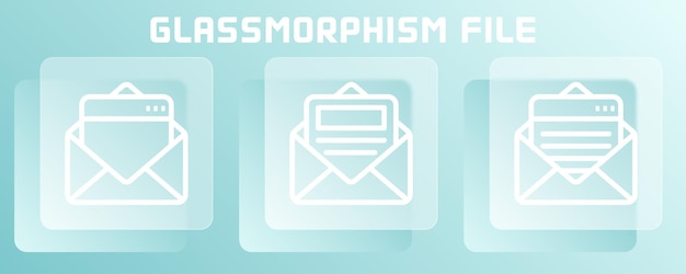 Glassmorphism device icons Device and technology line icons on glassmorphism template