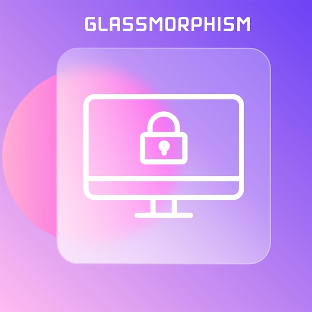 Glassmorphism device icons Device and technology line icons on glassmorphism template