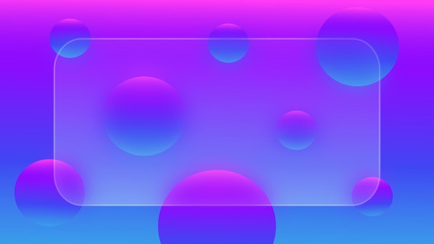 Glassmorphism gradient background with colorful sphere