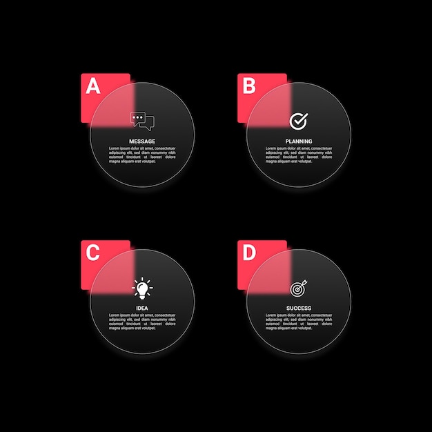 Glassmorphism Infographic 디자인 서식 파일