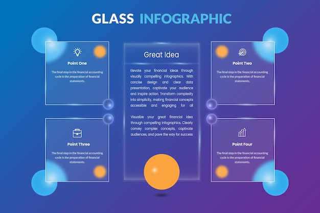 Вектор Инфографика glassmorphism устанавливает 3d-геометрические формы с эффектом замороженного стекла иллюстрация на размытии
