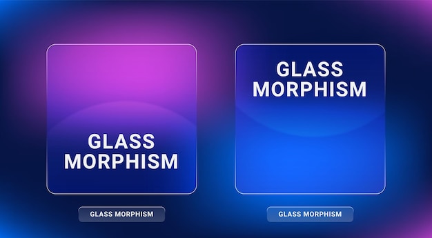 Glassmorphism レイアウト テンプレートぼやけたバナー デザイン tra のセットで現実的なガラスぼやけた効果