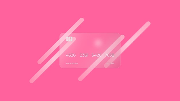 Иконка кредитной карты в стиле Glassmorphism безналичная концепция оплаты реалистичный вектор эффекта стекла