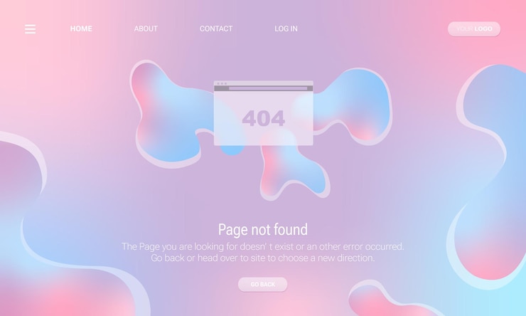 Vector glassmorphism style icon for 404 error landing page design