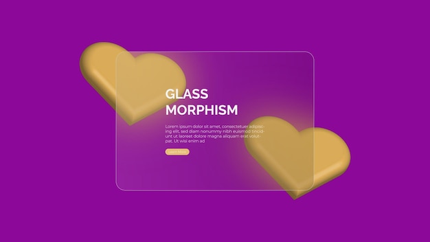 Glassmorphism style realistic glass effect with set of transparent glass plates with 3d vector