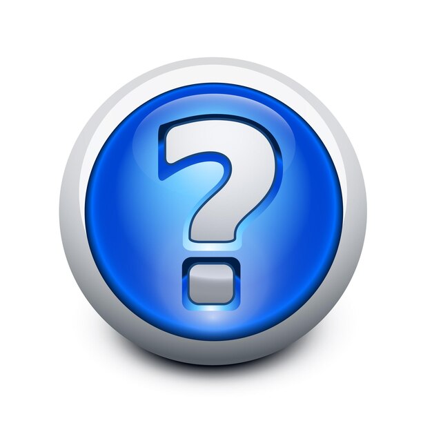 Vector glassy button with question mark