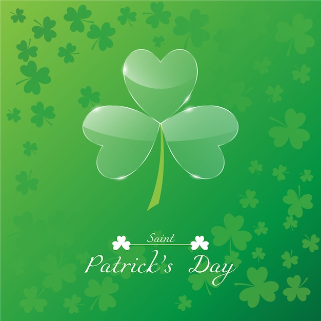 Glassy shamrock, saint patrick's day background