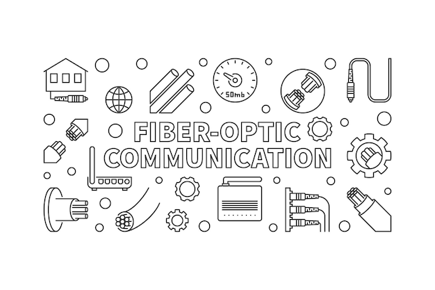 Glasvezel communicatie vector overzicht banner