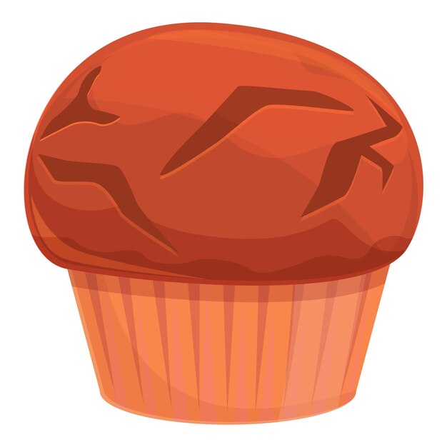 Vettore icona muffin glassa cartoon e piatto di icona vettoriale muffin glassa per il web design isolato su sfondo bianco