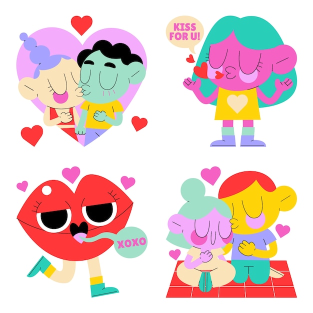 Glazed kisses stickers collection