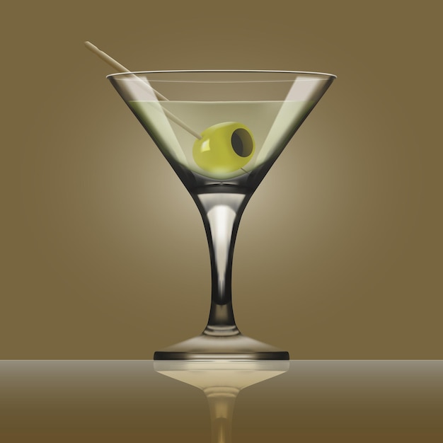 Glazen beker voor martini-vermoutcocktails