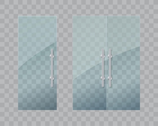 Vector glazen deuren geïsoleerd op transparant