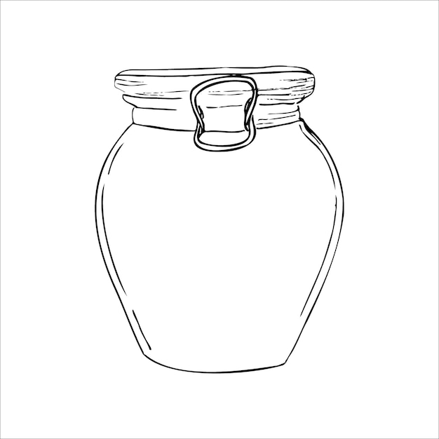 Glazen pot met deksel Grafische vectorillustratie