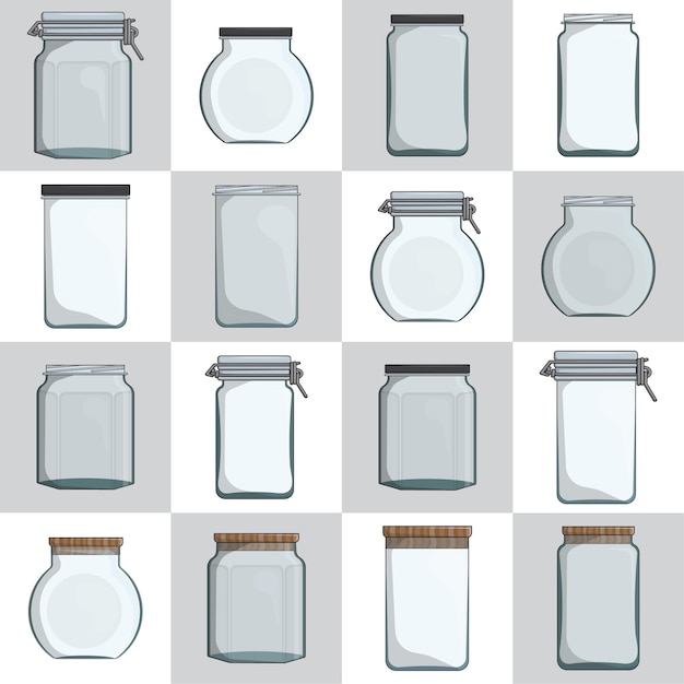 Glazen pot vector design collectie