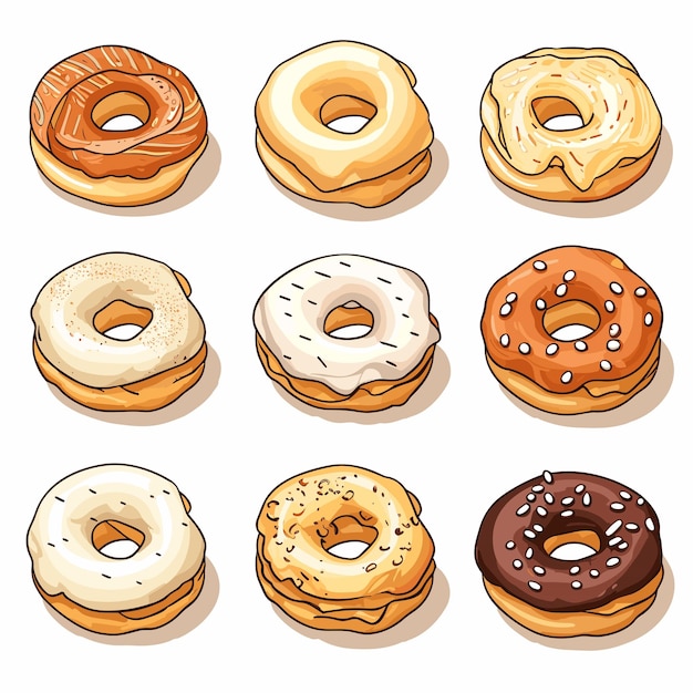 Vector glazuur gebakje donuts