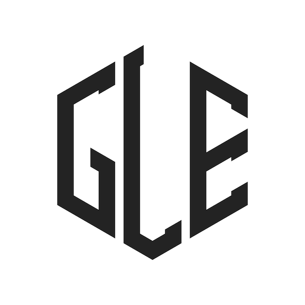 GLE Logo Design Initiële letter GLE Monogram Logo met behulp van zeshoekige vorm