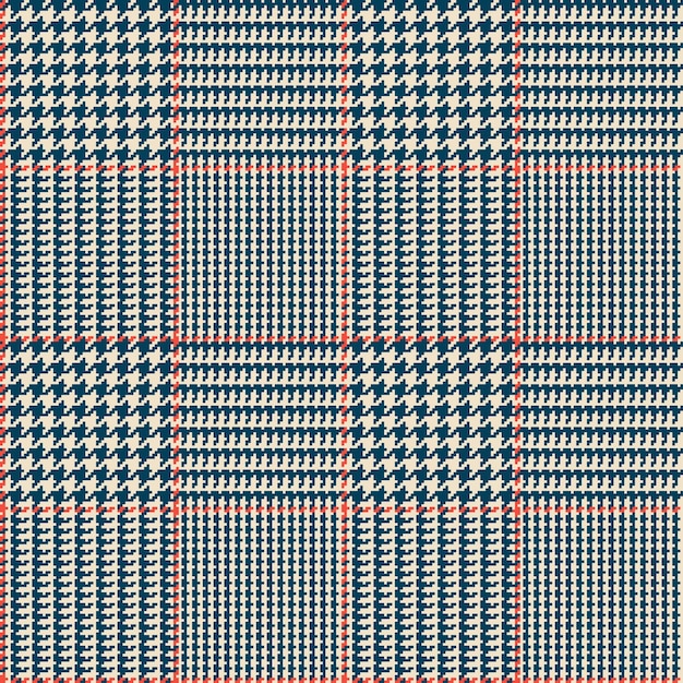 Vector glen check blue checkered seamless pattern