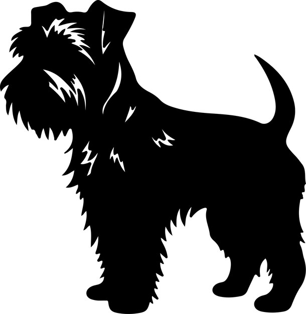 Vector glen of imaal terrier black silhouette with transparent background
