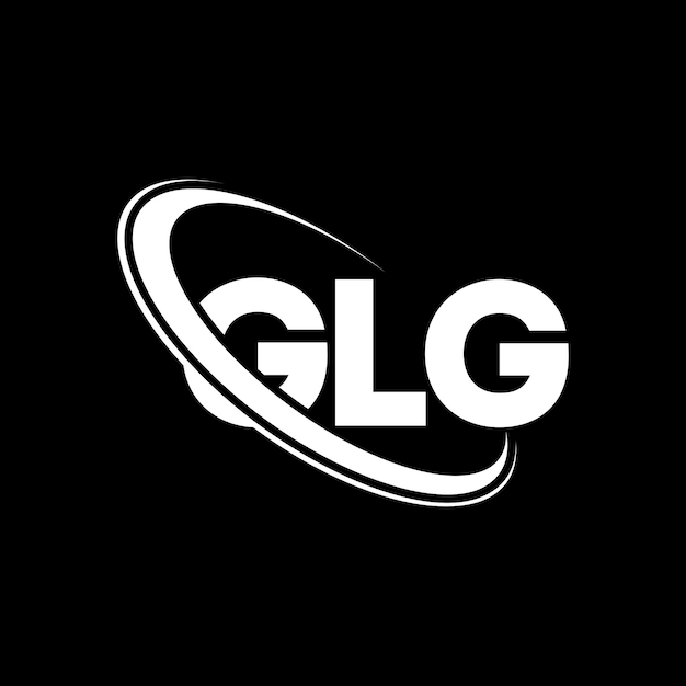 GLG ロゴ GLG 文字 GLG 文字 ロゴデザイン イニシャル GLG 円と大文字のモノグラムで結びついたロゴ GLG テクノロジービジネスと不動産ブランドのタイポグラフィー