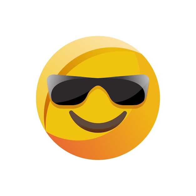 Glimlach cool emoticon ontwerp gradiënt logo kleurrijke nieuwe stijl