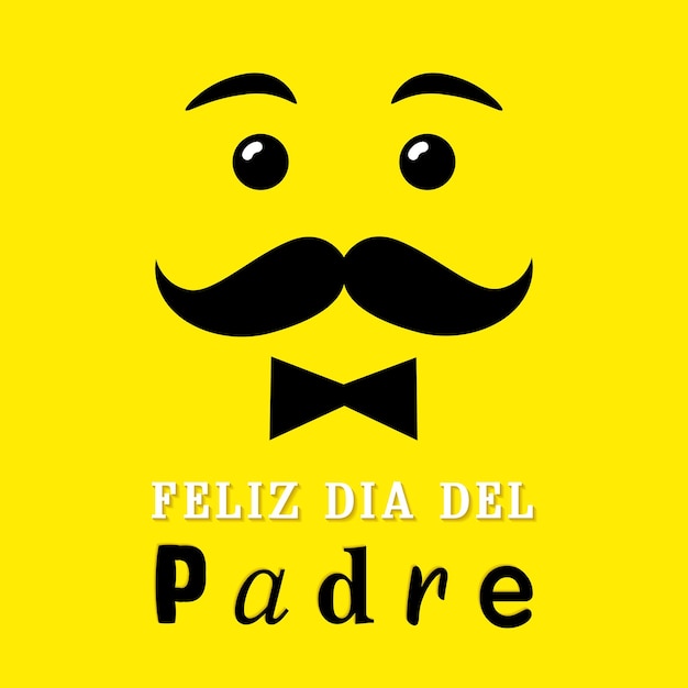 Glimlach emoji met Spaanse letters Feliz dia del Padre vertalen Fijne vaderdag Vaderdag