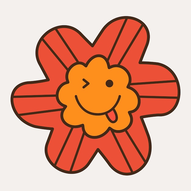 Glimlachend bloem abstract personage mascotte ontwerp grappig gezicht schattig iconx9