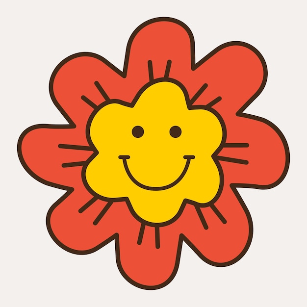 Glimlachend bloem abstract personage mascotte ontwerp grappig gezicht schattig iconx9