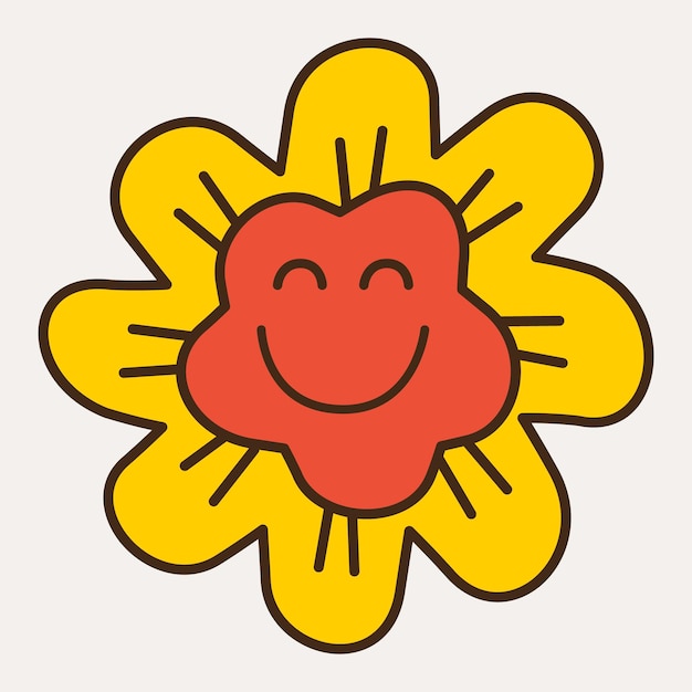 Glimlachend bloem abstract personage mascotte ontwerp grappig gezicht schattig iconx9