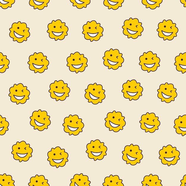 Vector glimlachend bloem abstract personage mascotte ontwerp grappig gezicht schattig iconx9