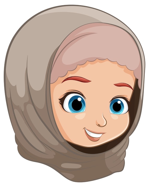 Vector glimlachend meisje in hijab vector illustratie