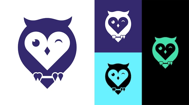 Glimlachend Night Owl Education School-logo-ontwerp