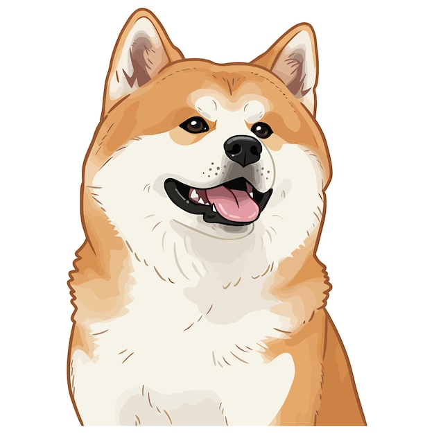 Glimlachend portret van Akita Inu