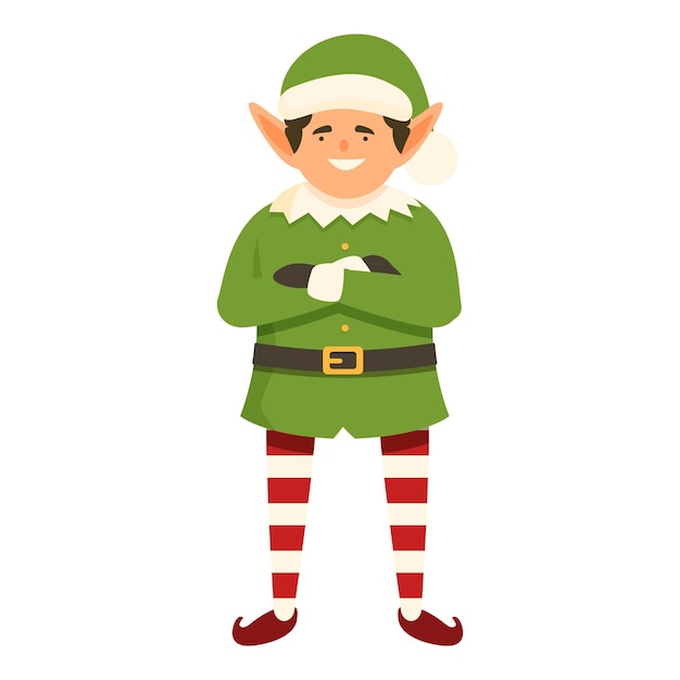 Glimlachende kleine elf icoon cartoon vector Klaar voor Xmas werk