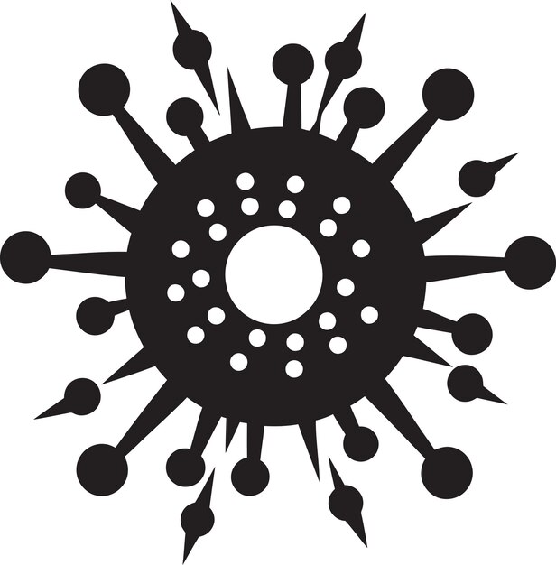 Un'occhiata alla microbiologia virus nero illustrazione virus nero smascherato un'odissea microbiana visiva
