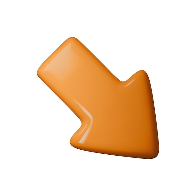 Glinsterende 3D oranje pijl vector illustratie perfect voor zakelijke presentaties infographics en web ontwerpen trendy glanzend en opvallend element voor creatieve projecten