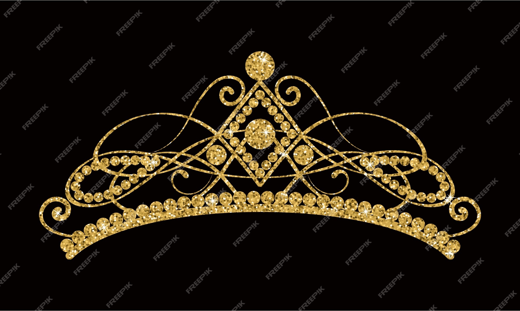 Omgeving vasthouden scherm Glinsterende gouden tiara | Premium Vector