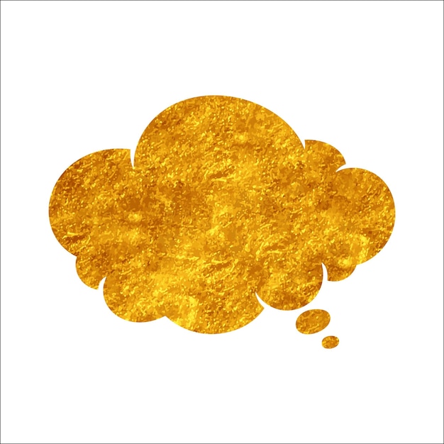 Vector glistering gold foil chat bubble