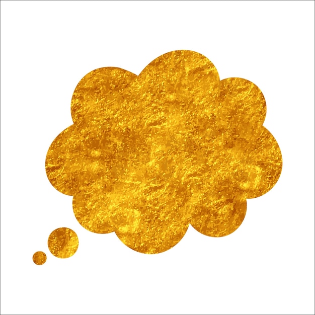 Vector glistering gold foil chat bubble