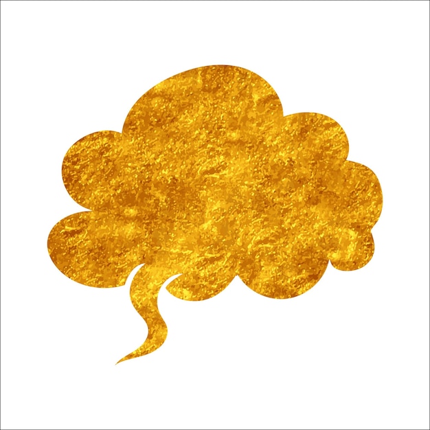 glistering gold foil chat bubble