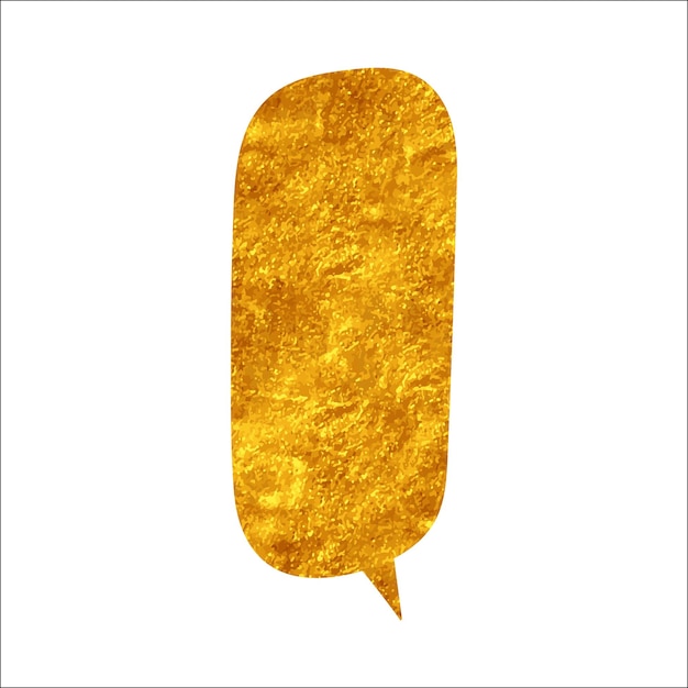 Vector glistering gold foil chat bubble