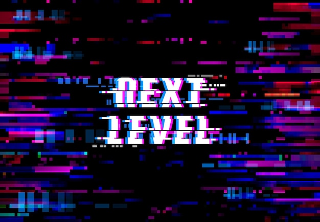 Vector glitch background next level pixels digital noise