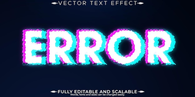 Glitch bewerkbare tekst effect bewerkbare fout en digitale tekst stijl