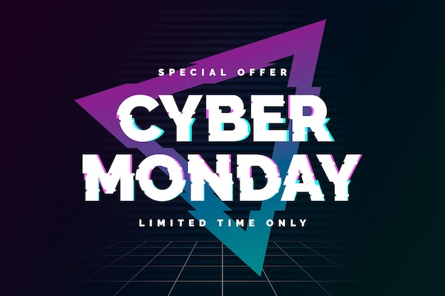 Vector glitch cyber monday concept