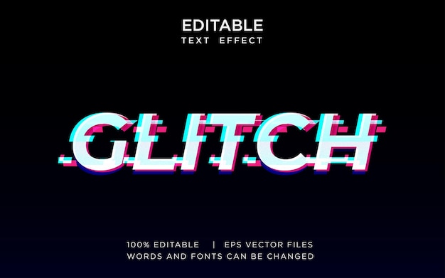 Glitch editable text effect tiktok graphic style