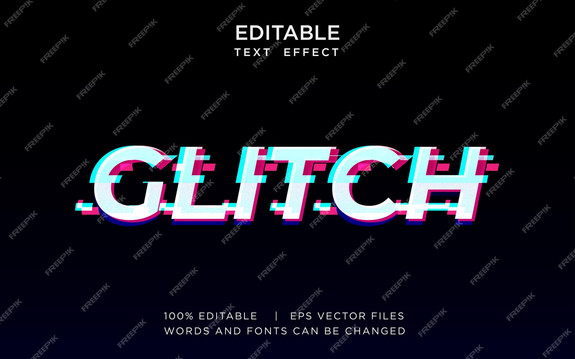 Premium Vector  Glitch text effect generator graphic styles mockup