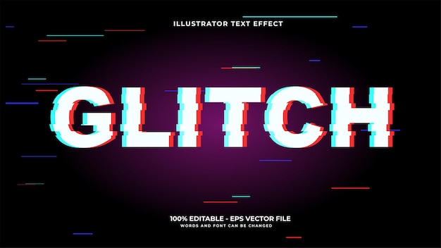 Premium Vector | Glitch editable text effect