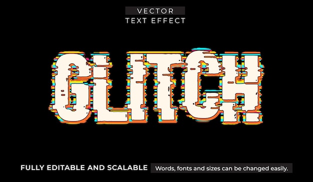 Glitch editable text effect