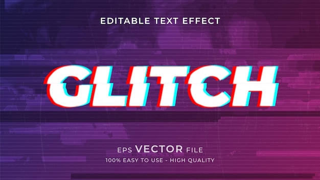 Glitch effetto di testo modificabile