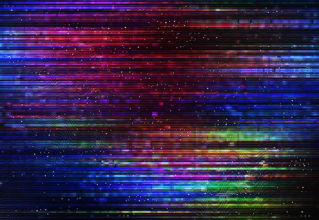 Vector glitch effect digital color distortion screen