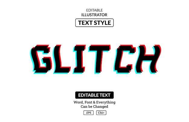 Glitch-effectstijl, bewerkbaar teksteffect